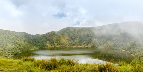 Lake inside Bisoke volcano crater, Virunga volcano national park, Rwanda © vadim.nefedov