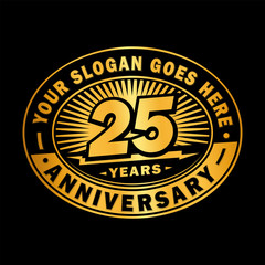 25 years anniversary design template. Vector and illustration. 25th logo.

