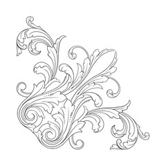 Fototapeta premium Baroque ornament decoration element.