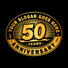 50 years anniversary design template. Vector and illustration. 50th logo.

