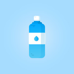 Bottle of water on a blue background