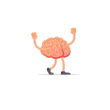 Bright  flat vector illustration of  brain 