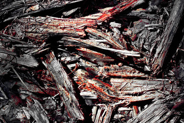 Abstract background of an old dead tree crumbling to pieces. Tin