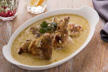 chicken with nut sauce, satsivi