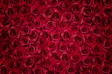 Texture made of pink roses. Valentine, wedding background.