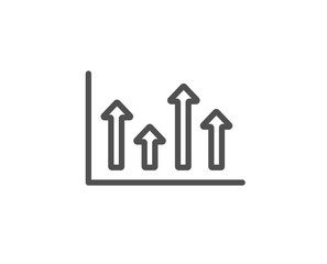 Growth chart line icon. Financial graph sign. Upper Arrows symbol. Business investment. Quality design element. Editable stroke. Vector