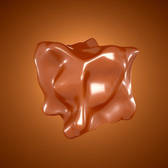 Chocolate form on a brown background. 3d illustration, 3d rendering.