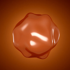 Chocolate form on a brown background. 3d illustration, 3d rendering.