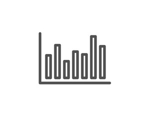 Column chart line icon. Financial graph sign. Stock exchange symbol. Business investment. Quality design element. Editable stroke. Vector