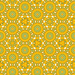Obraz premium Decorative Floral Geometric Yellow Pattern Background