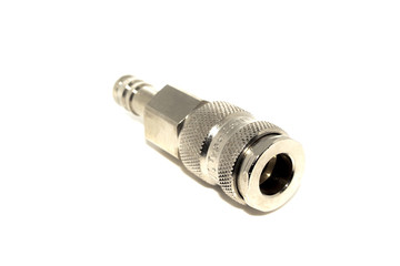 Isolated compressed air connection plug on white background