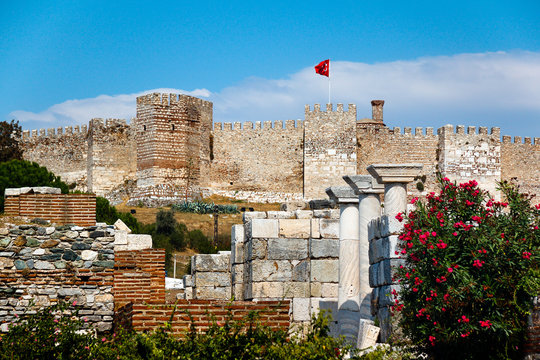 Castle in Selcuk, Ayasuluk hill. Turkey