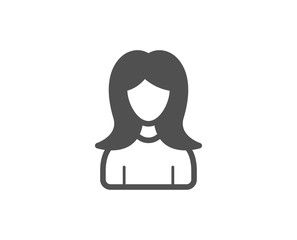 User simple icon. Female Profile sign. Woman Person silhouette symbol. Quality design elements. Classic style. Vector