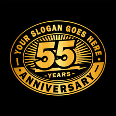 55 years anniversary design template. Vector and illustration. 55th logo. 
