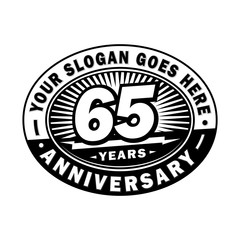 65 years anniversary design template. Vector and illustration. 65th logo. 
