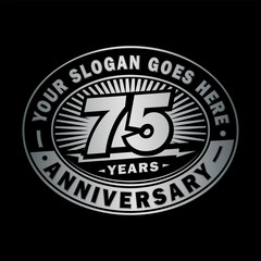 75 years anniversary design template. Vector and illustration. 75th logo. 

