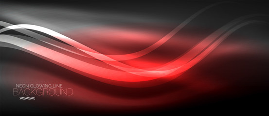 Neon elegant smooth wave lines digital abstract background