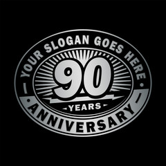 90 years anniversary design template. Vector and illustration. 90th logo. 
