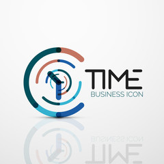 Vector abstract logo idea, time concept or clock business icon
