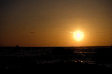Sunrise and coastline