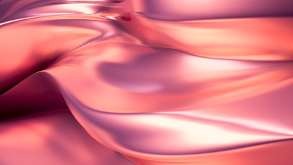 Golden smooth background. 3d illustration, 3d rendering.