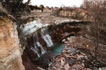 Cowley Lake Waterfall in Kansas - 191111124