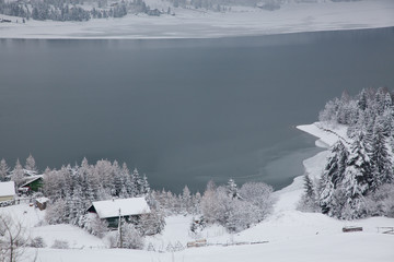winter at Colibita lake, Romania