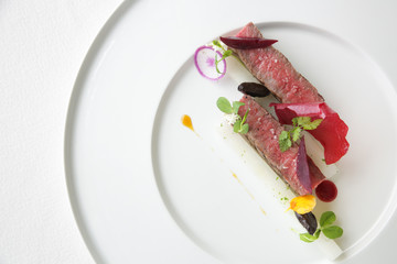 Exquisite dish, creative restaurant meal concept, haute couture food
