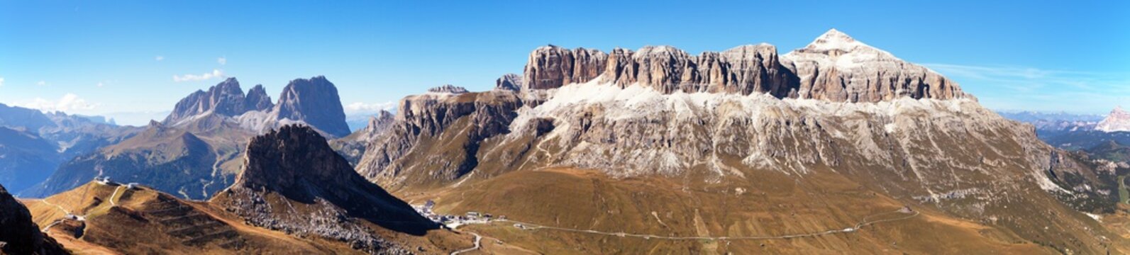 Sella Gruppe and Piz Boe, Dolomites mountains, Italy
