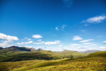 Fototapeta na wymiar Scottish valley and hills