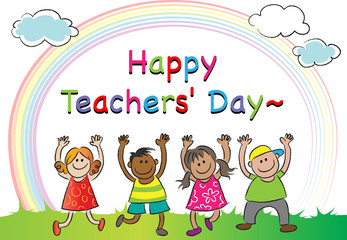 Obraz na płótnie Canvas happy teacher's day