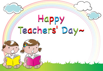 Obraz na płótnie Canvas happy teacher's day