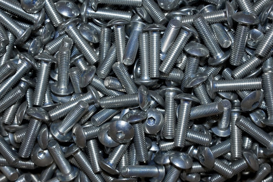 Pile Of Galvanized Metal Steel Allen Head Screws