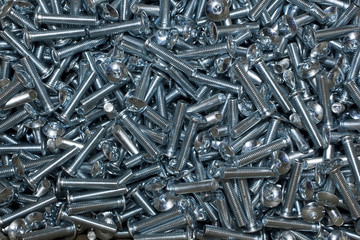 Pile of galvanized metal steel allen head screws