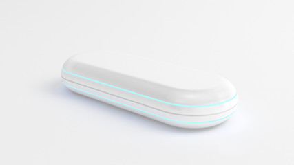 Stylish white case. 3d illustration, 3d rendering.