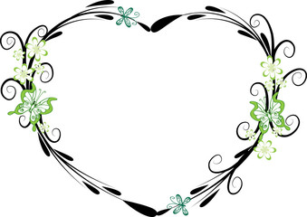 heart shape flower border