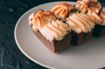 curd cake on a wooden background