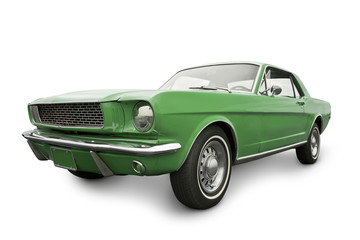 Green Classic Car - Powered by Adobe