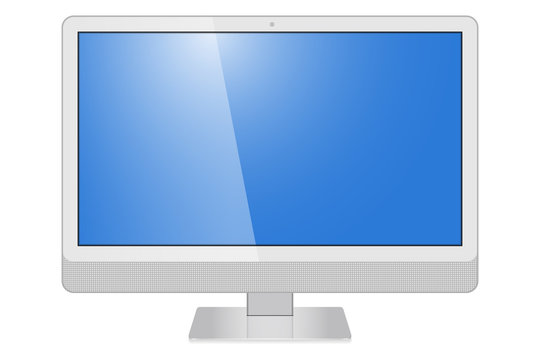 Realistic monitor computer IMAC, tv screen isolated on a white background. To represent your application