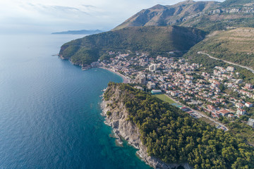 Fototapeta na wymiar Aerial view of Buljarica and Lucice Beach. Montenegro. 