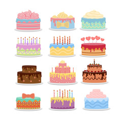 Differetn cakes set.