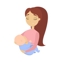 Woman breastfeeding baby.