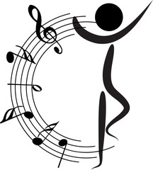 dancer and music note design