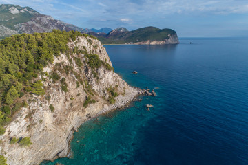 Naklejka premium Aerial view of the coast of Montenegro 