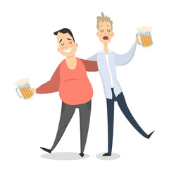 Fototapeta premium Two drunk friends.