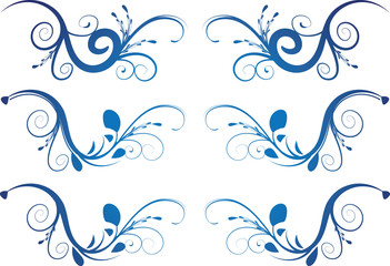 Calligraphic decorative elements with lines