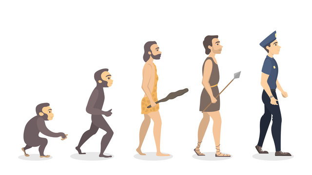 Evolution of man.