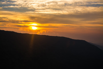 Landscape sky sunset and  Mountain