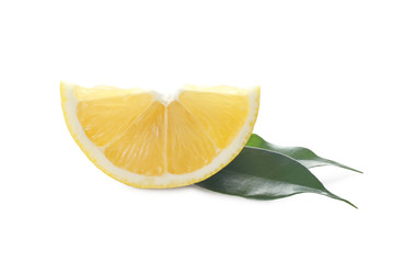 Lemon slice on white background