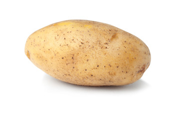 Fresh raw potato on white background